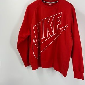 NIKE Red Sweatshirt Spellout Logo 3xl